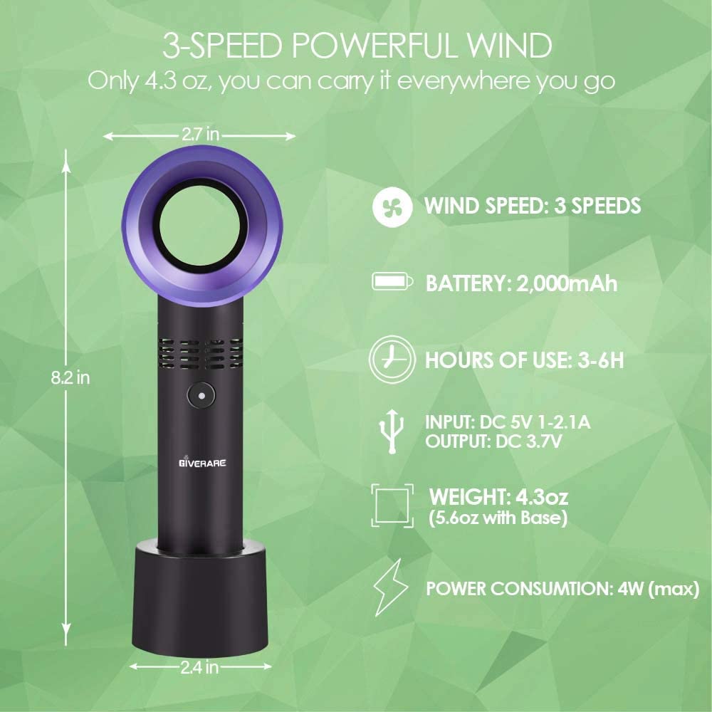 Ventilador sin aspas recargabl - Smart Electronics Gadgets For Home reseña y precio